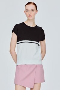 Basic Contrast Colour Knit Top