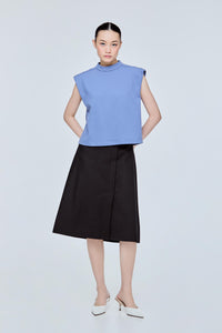 Buttoned Boxy Sleeveless Shirt