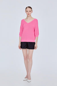 V-Neck Raglan Knit
