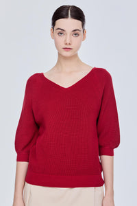 V-Neck Raglan Knit