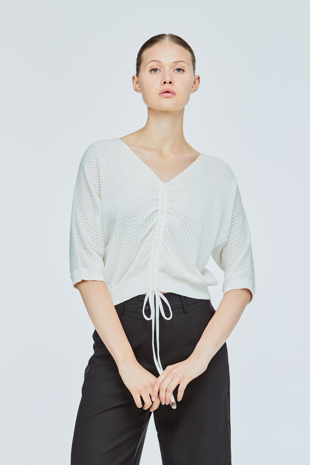 Centre Scrunched Knit Blouse Iora