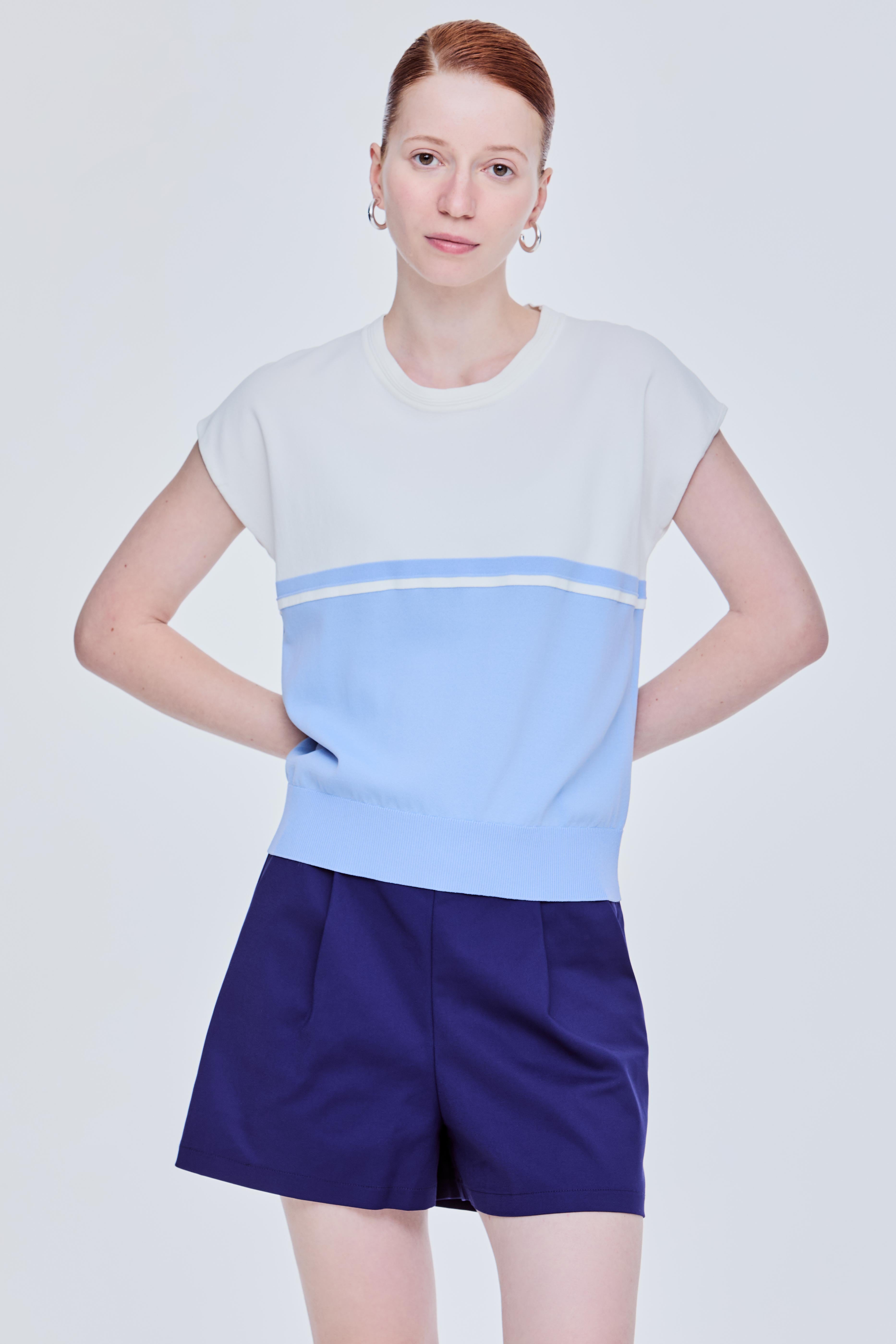 Basic Contrast Colour Knit Top