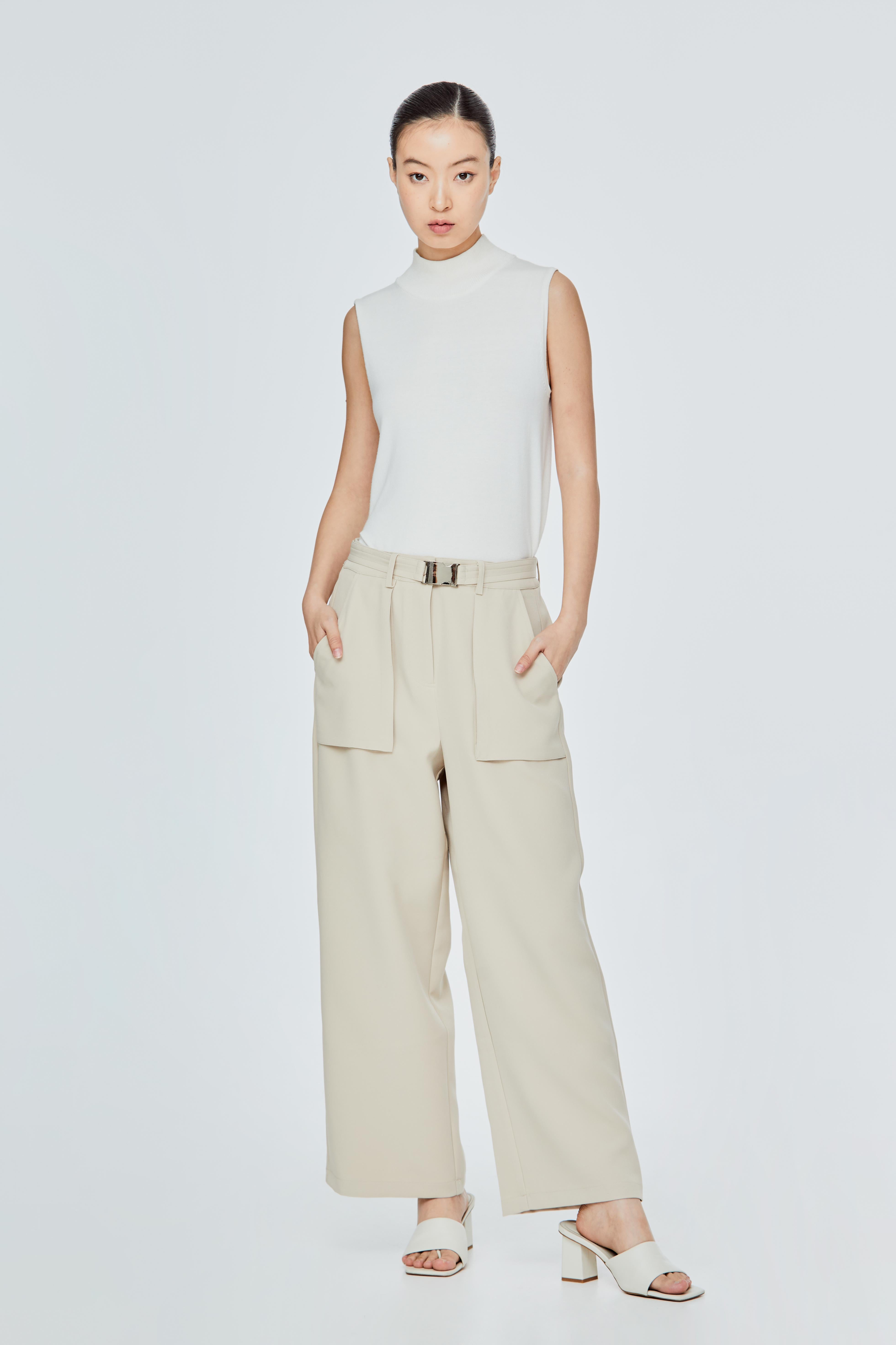 Buckled Straight Cut Pants