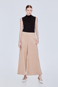 Wide Leg Suedette Trousers