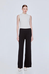 Wide Leg Lurex Knit Pants