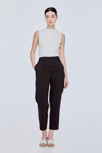 Metal Button Tapered Trousers