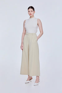 Side Button Wide Leg Trousers