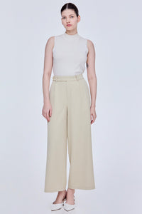 Side Button Wide Leg Trousers