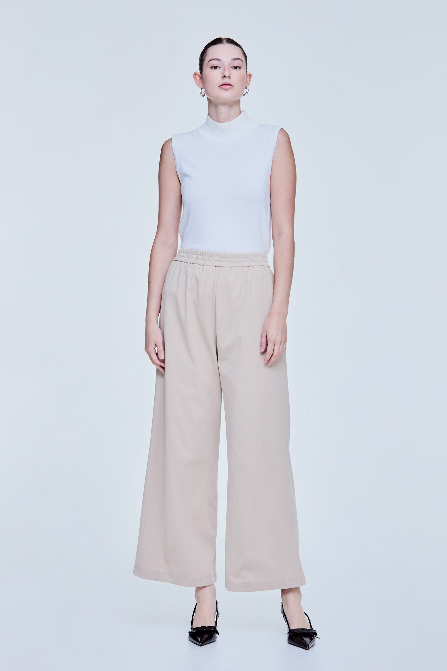 Elasticated Wide Flare Jersey Bottom