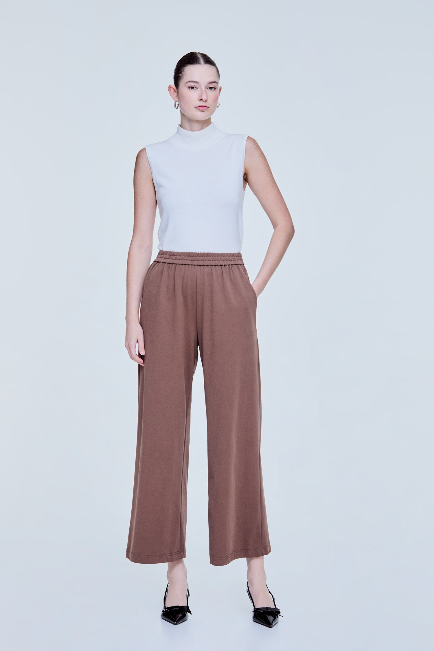 Elasticated Wide Flare Jersey Bottom