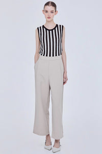 Side Fastened Wide Leg Trousers