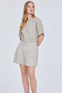 Elasticised Pleated Shorts