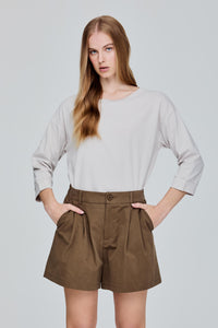 Elasticised Pleated Shorts