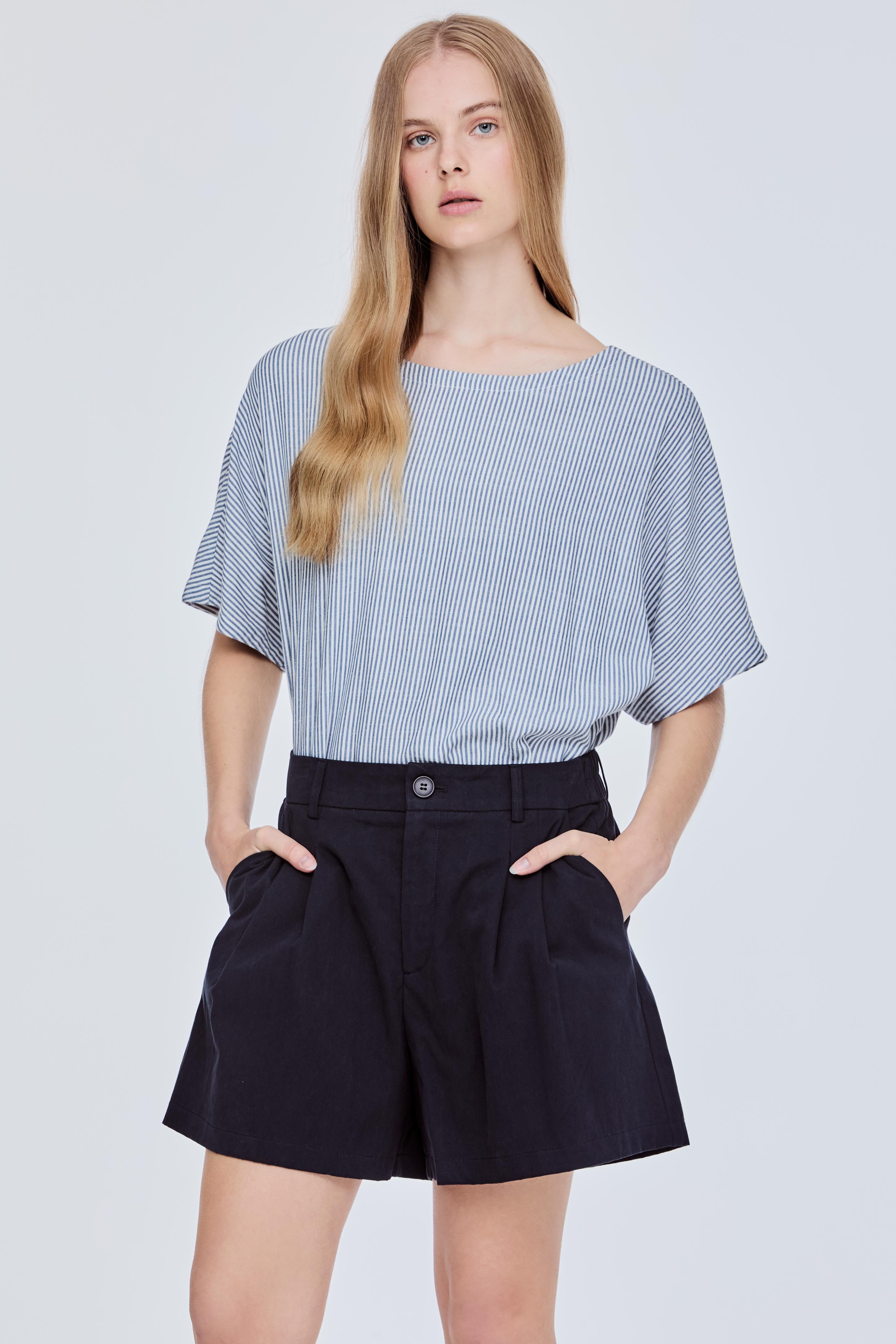Elasticised Pleated Shorts