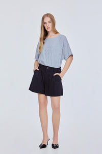 Elasticised Pleated Shorts