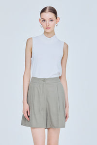 Pleated Wide Leg Shorts