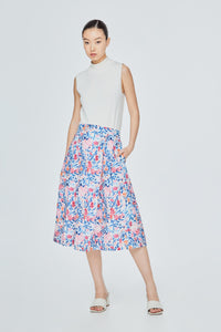 Midi Printed Flare Skirt