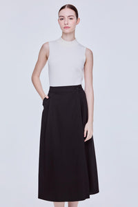 Front Slit Flare A-Line Skirt