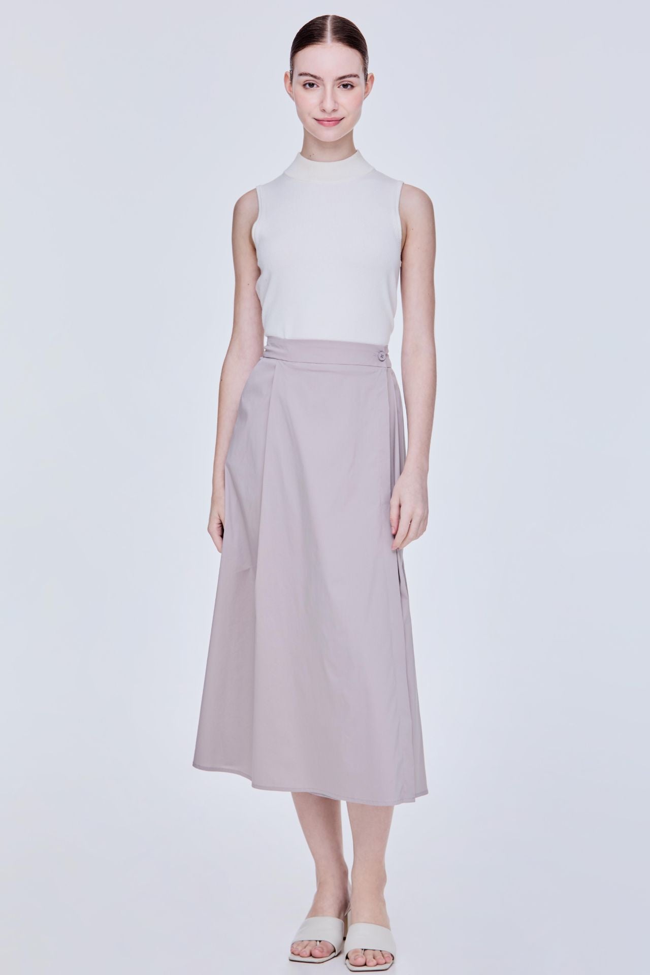 Front Slit Flare A-Line Skirt