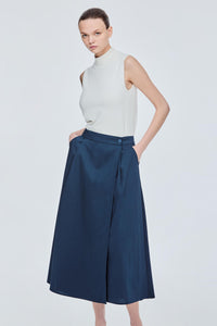 Front Slit Flare A-Line Skirt