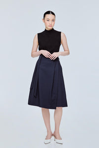 A-Line Wrap Midi Skirt