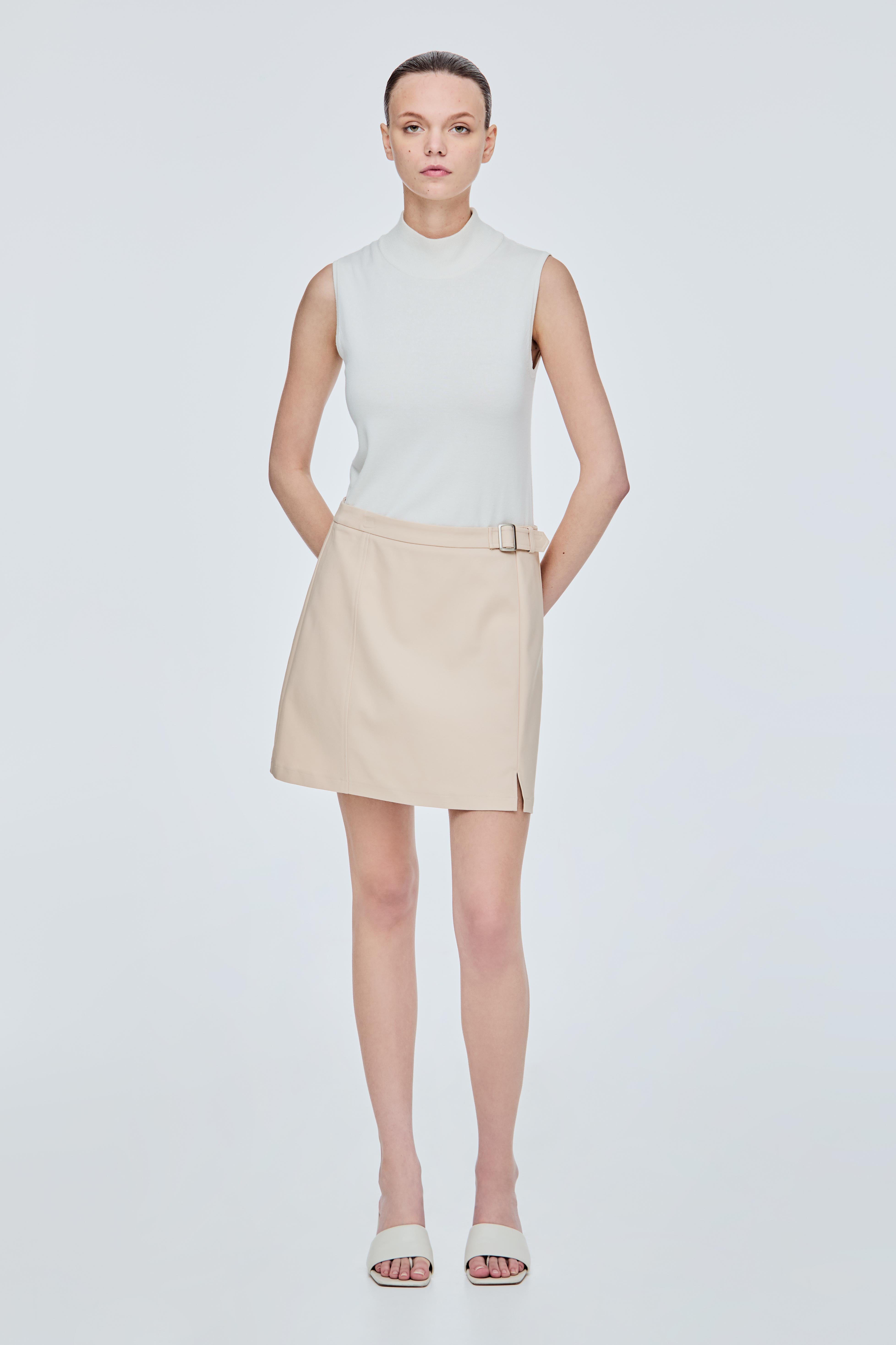 Belted A-Line Skirt