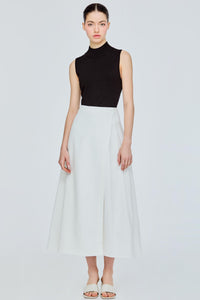 Asymmetrical Pleated Wrap Skirt