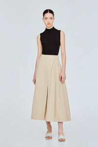 Asymmetrical Pleated Wrap Skirt