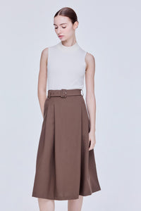 Elasticised Pleated Flare Skirt