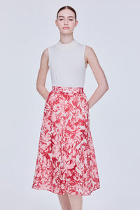 Printed Floral Midi Skirt