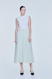 Stripes Buttoned Skirt