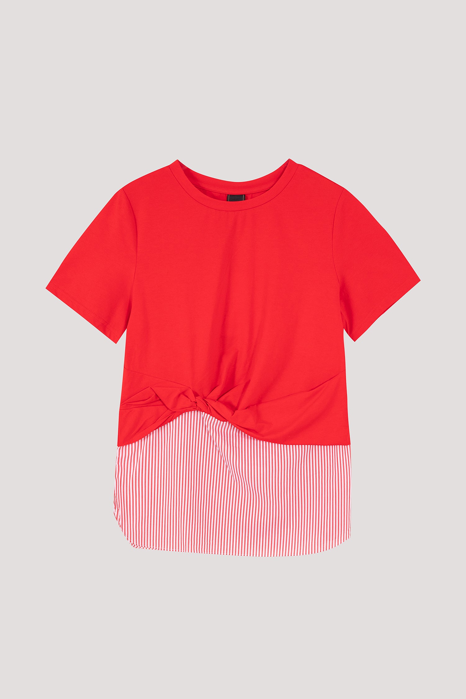 Front Knot Contrast Blouse