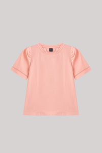 Contrast Puffy Sleeves Top