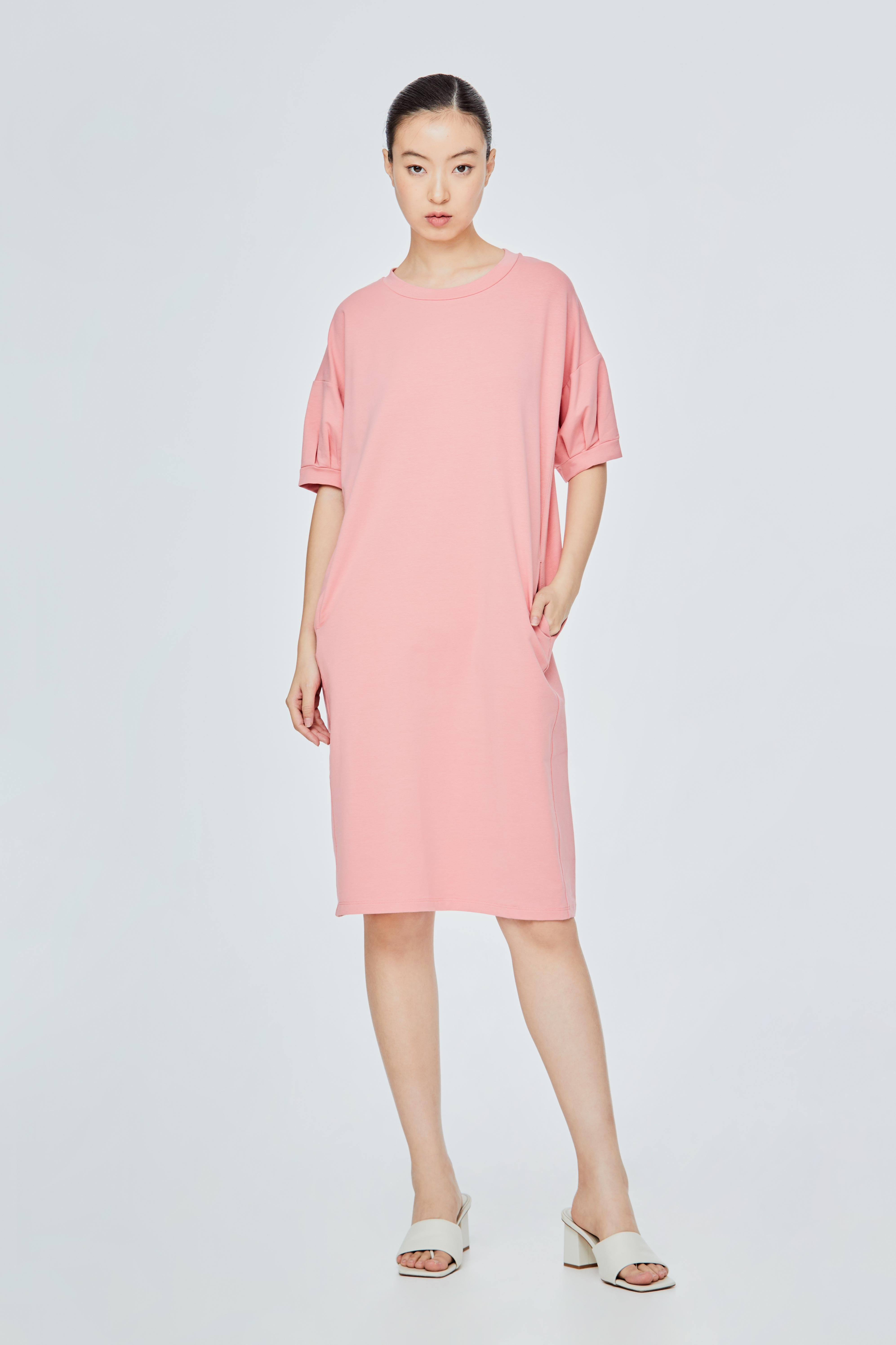 Dropped Shoulder Puff Tee Dress
