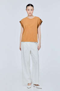 Contrast Cuff Boxy Tee