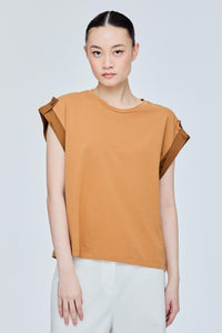 Contrast Cuff Boxy Tee