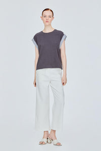 Contrast Cuff Boxy Tee