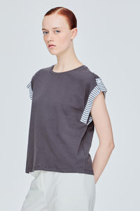 Contrast Cuff Boxy Tee