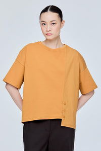 Front Slit Buttoned Tee