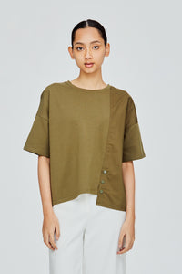 Front Slit Buttoned Tee