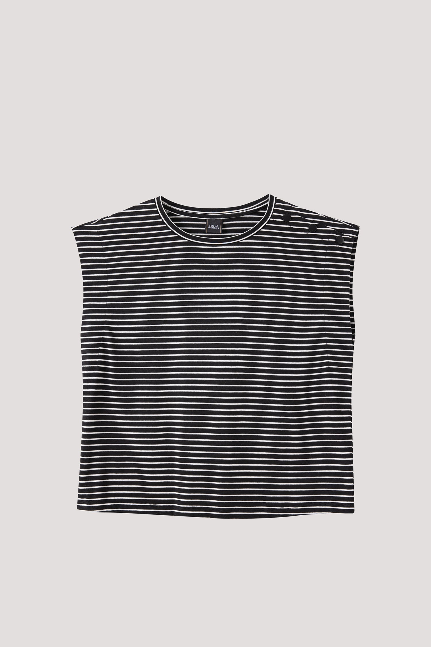 Sleeveless Striped Box Cut Tee – iORA