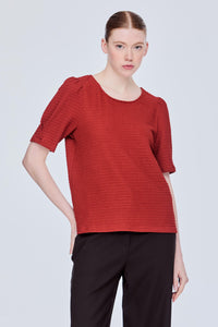 Textured Puffed Sleeve Top