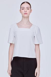 Puffy Sleeve Square Neck Top