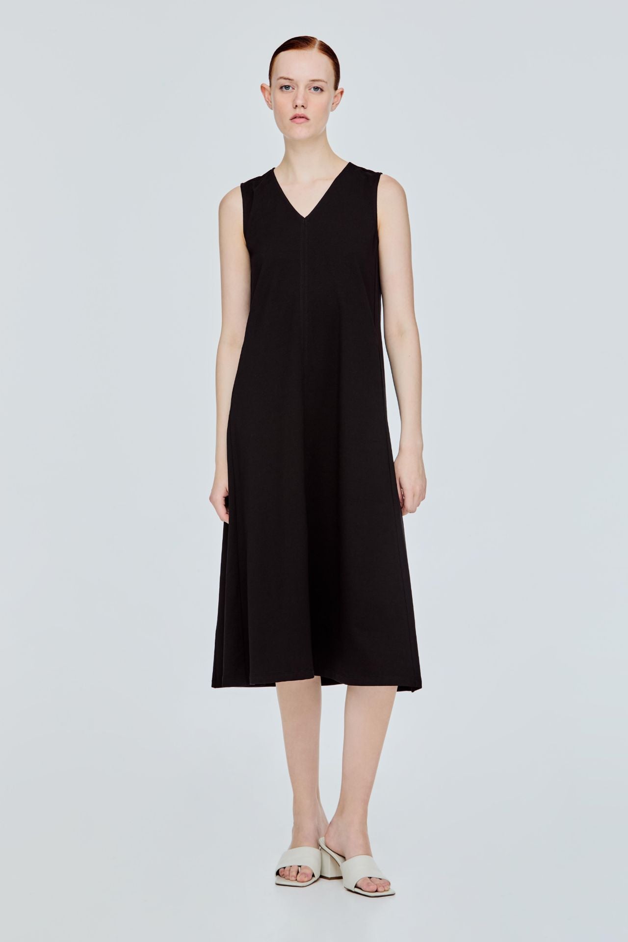 Sleeveless V-Neck Midi Dress – iORA