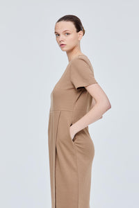 Basic Front Slit Midi Dress