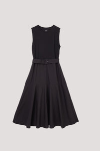 Belt Contrast Fabric Dress