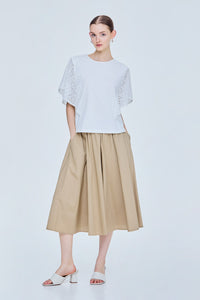 Embroidered Sleeve Top