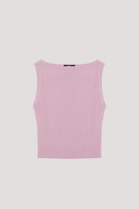 Clean Sleeveless Boat Neck Top