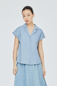 Boxy Lapel Blouse