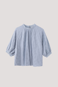 Ruffled High Neck Raglan Sleeve Top